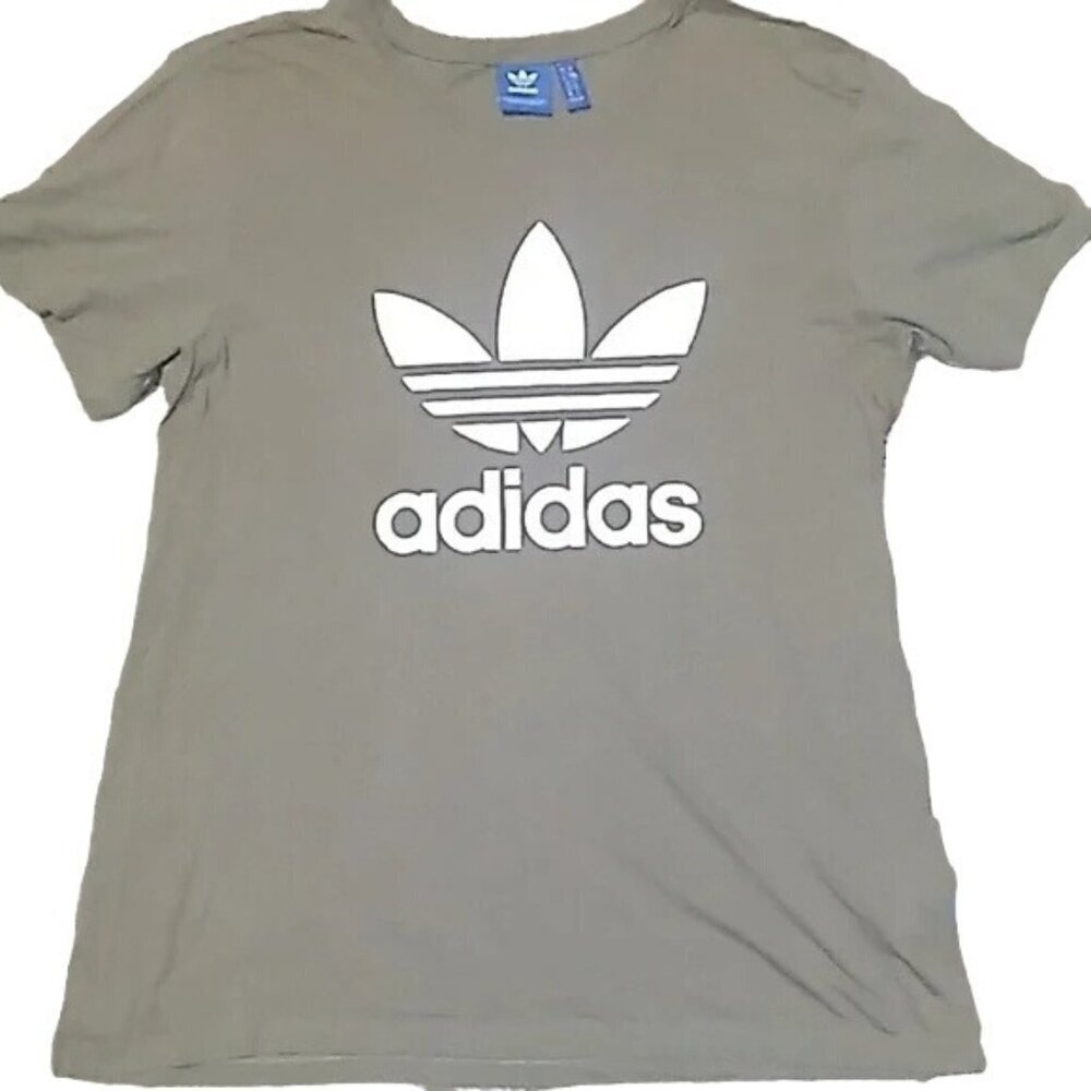 Adidas Green Trefoil Logo Oversized Crewneck T-shirt